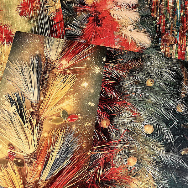 10PCS Christmas feather background paper