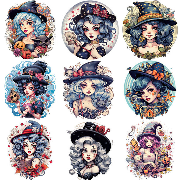 12PCS Cartoon witch sticker