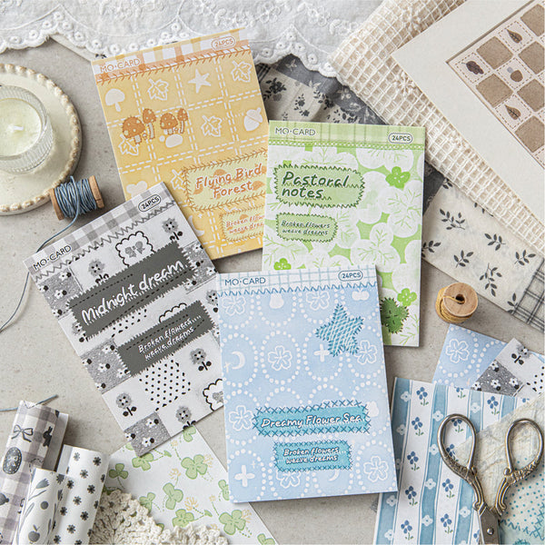 24PCS Floral Dream Weaving Series material paper