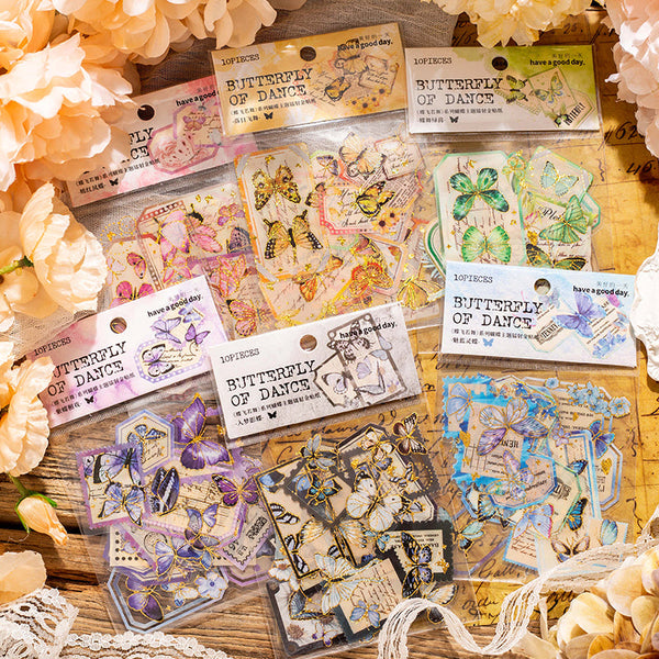 10PCS Butterfly fly Dance series sticker