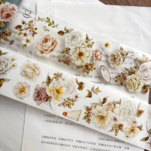 Whole Roll 5.5cm*5m Snow marks Die Cutting Washi/PET Tape