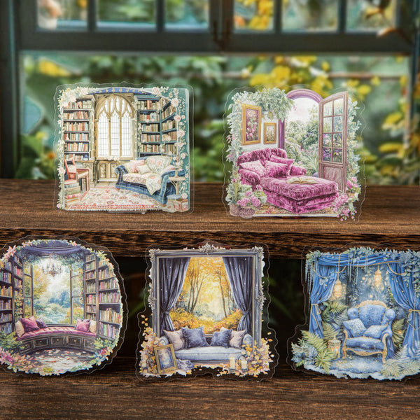 10PCS Window reading corner series sticker