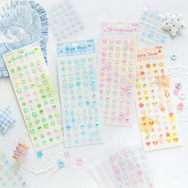 1PCS Cream button series sticker
