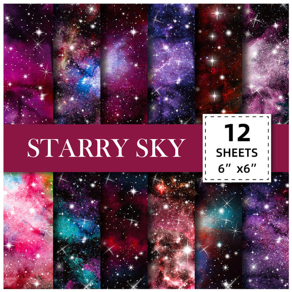 12PCS Starry sky material paper