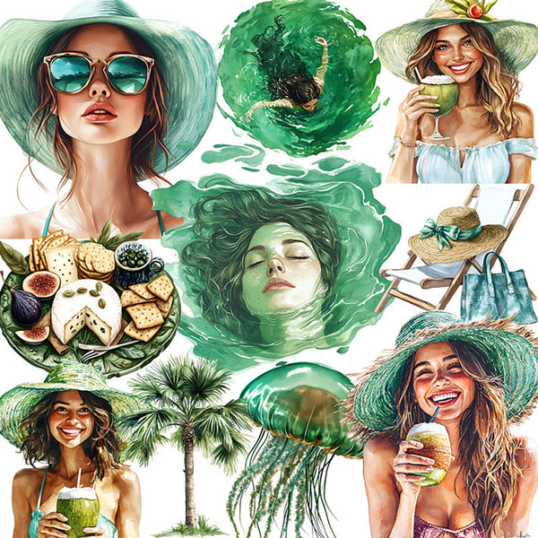 20PCS Green Vacation sticker