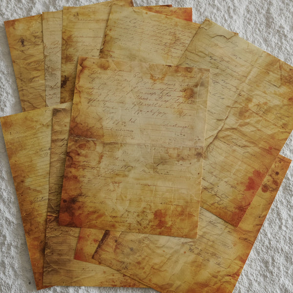 10PCS Vintage Fancy English  background paper