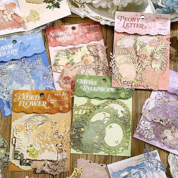 10PCS Retro Chatty Series material paper