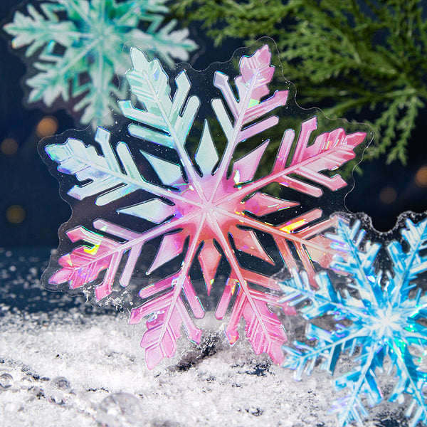 10PCS Ice crystal snow series sticker