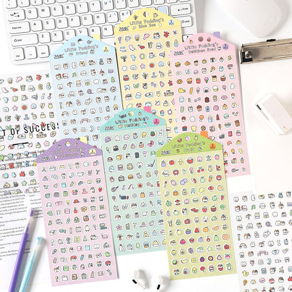 2PCS Little Pudding Daily Series sticker