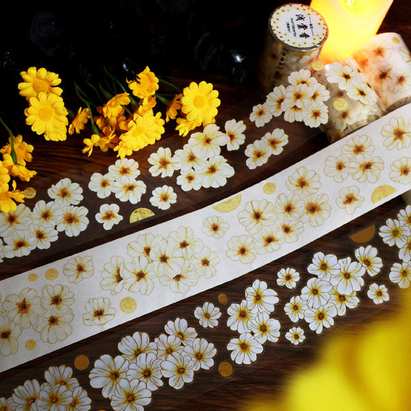 5cm*100cm Light crabapple fragrance Die Cutting Washi/PET/Gold Stamping PET Tape