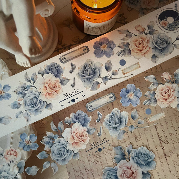 6cm*120cm Moram blue Washi/PET Tape