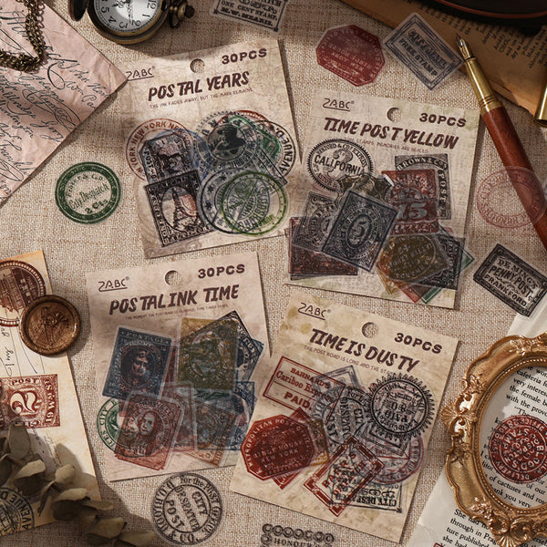 30PCS Imprint the Old Year Series sticker