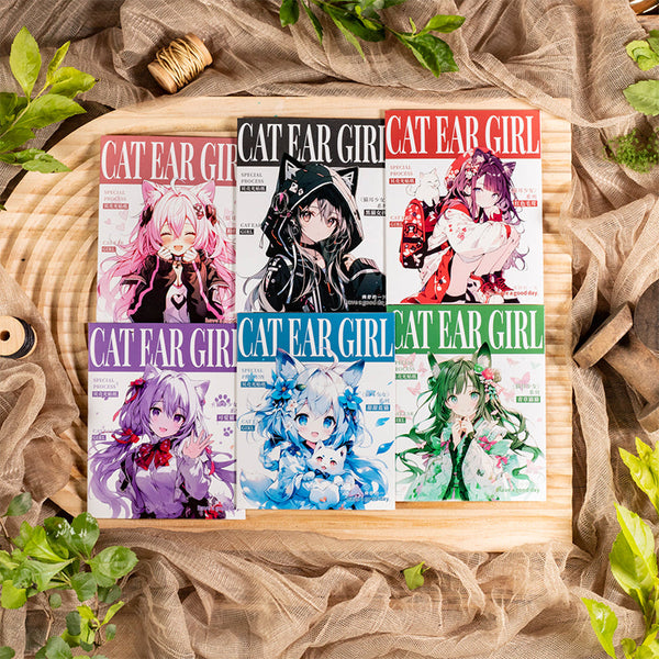 10PCS Cat ear girl series sticker