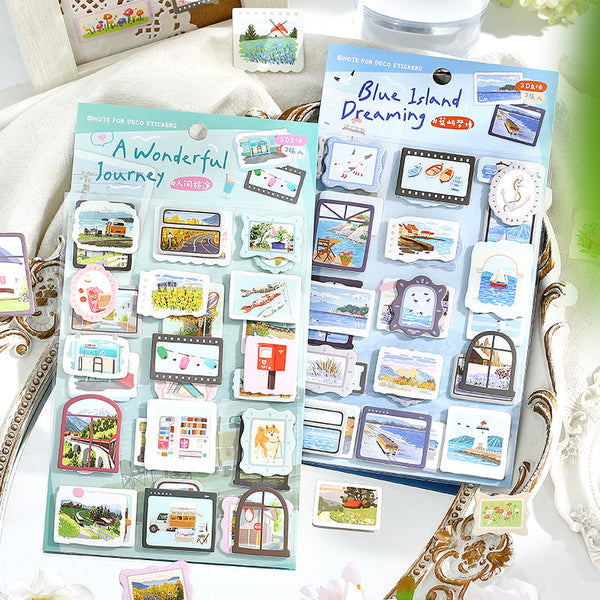2PCS Look at the wind and the clouds Series sticker