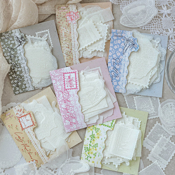 30PCS The White Mist letters Series sticker