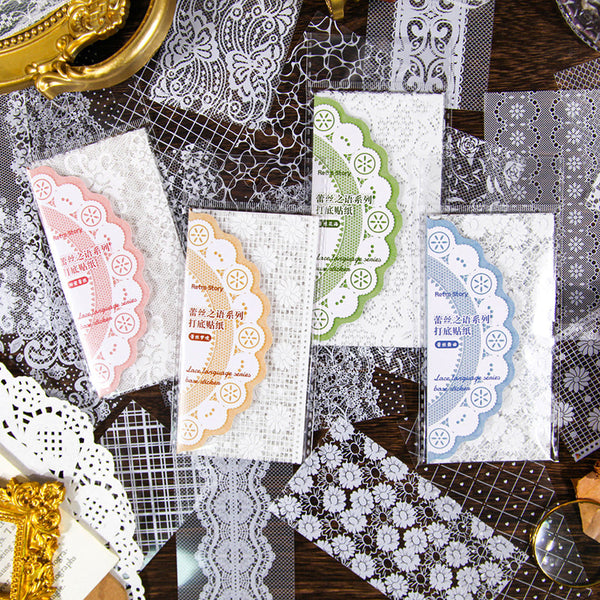 12PCS Lace language series sticker