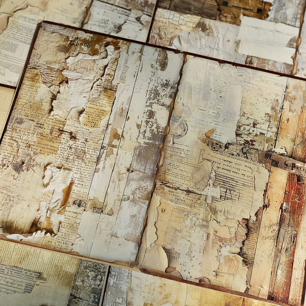10PCS Retro collage background paper