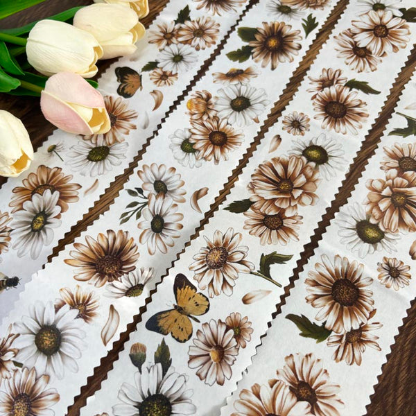 5.5cm*120cm Twilight Chrysanthemum Washi/PET Tape