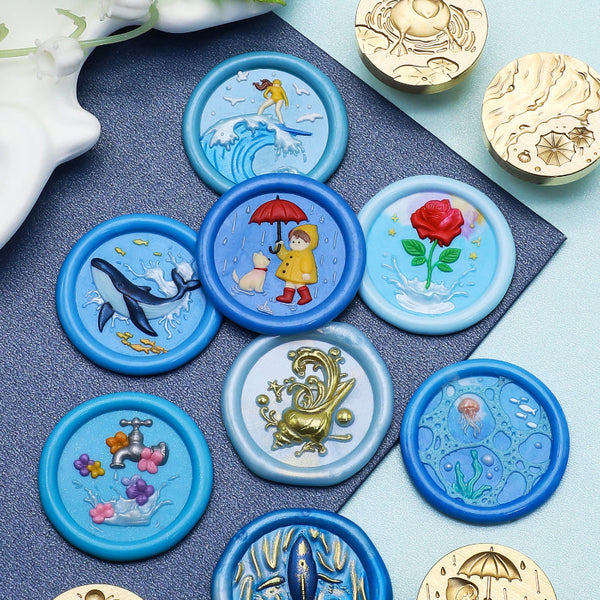 Water Splash Relief Series Wax Seal Stamp