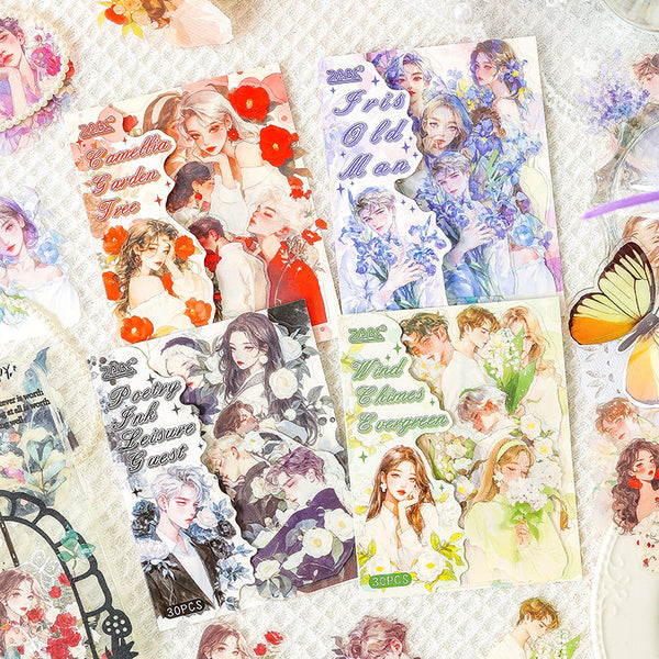 30PCS Tea Language Light Songs Series sticker