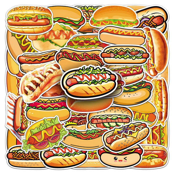50PCS Hot dog Sticker
