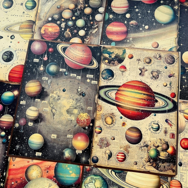 10 Stück Weltraumstern-Hintergrundpapier.