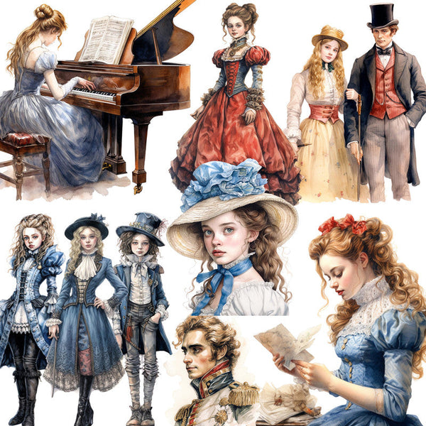 20PCS European aristocrat girl sticker