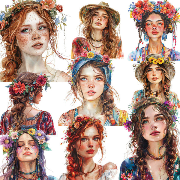 20PCS Bohemian Girl sticker