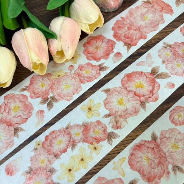 5.5cm*120cm Pink Peach Blossom Washi/PET Tape