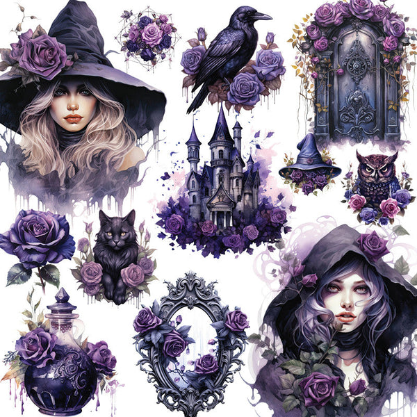 12PCS Rose Witch sticker