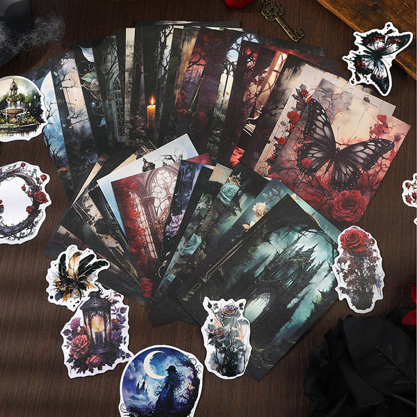 40-teiliges Materialpapierset der Serie „The Dark Hand“ 