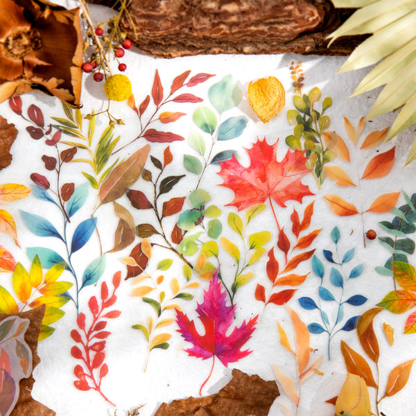 15PCS Blown leaves series sticker