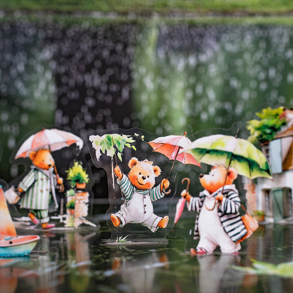 15PCS Rain shelter animals series sticker