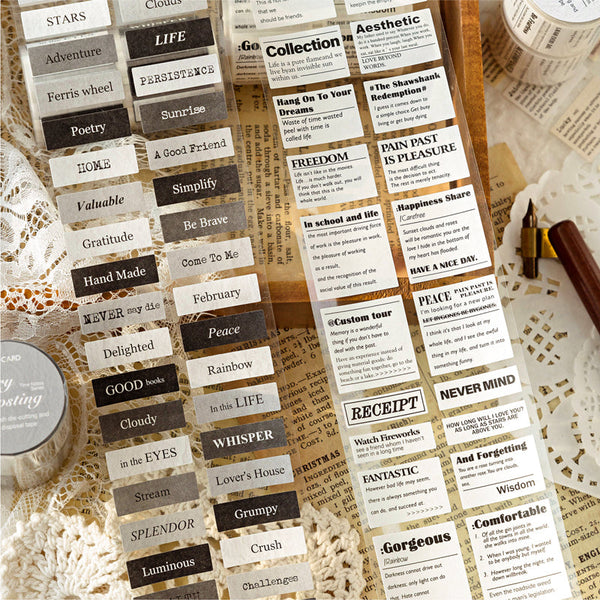 Years Notes Series Die Cutting White Kraft Paper Tape