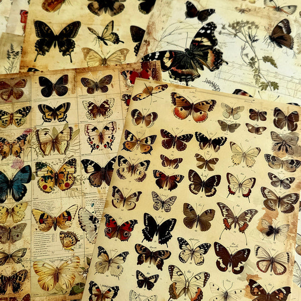20PCS Retro butterfly background paper