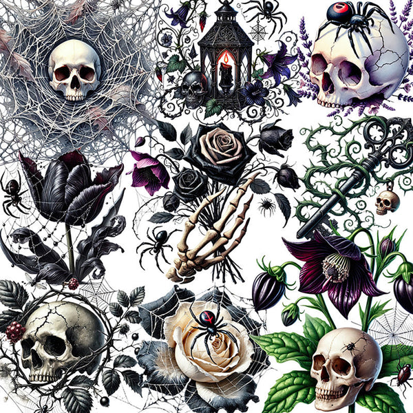 20PCS Skeleton Rose sticker
