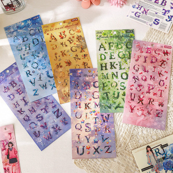 1PCS Painted text characters series sticker