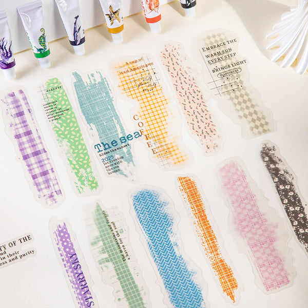 15PCS Colorful plaid series sticker