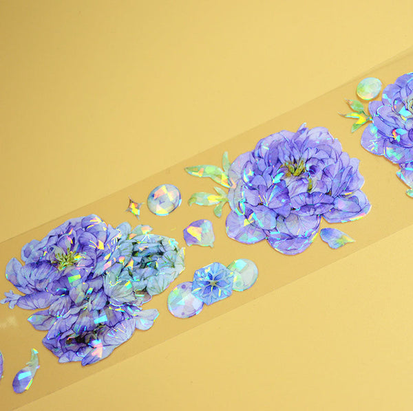 6cm*100cm Purple peony PET Shell light tape