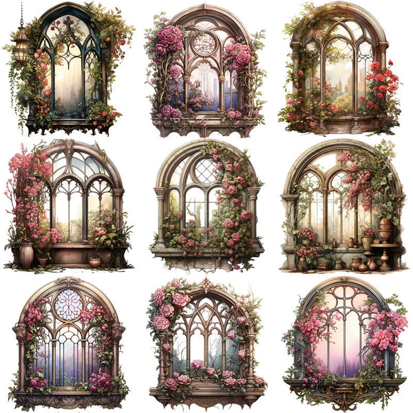 12PCS Vintage window sticker