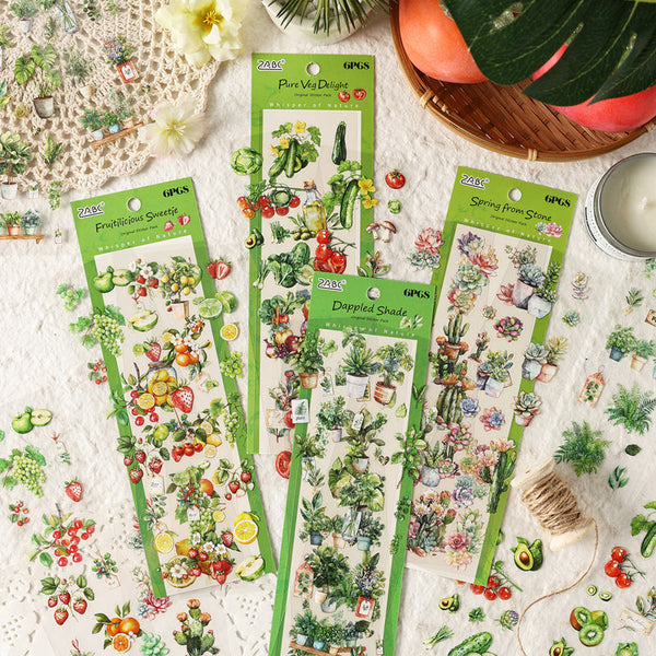 6PCS Natural Time Series sticker