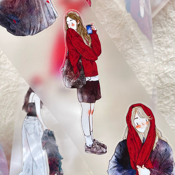 Whole Roll 6cm*10m A little red Die Cutting Washi/PET/Fog PET Tape