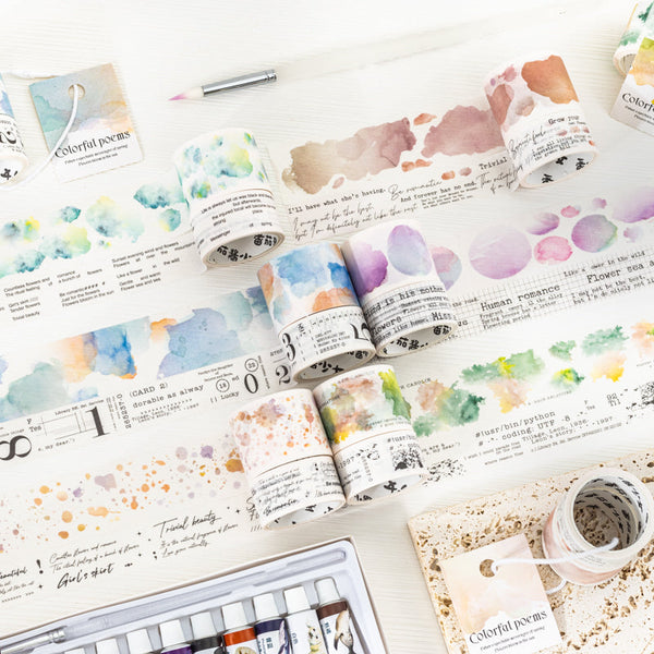 2PCS Colorful poems series Washi Tape