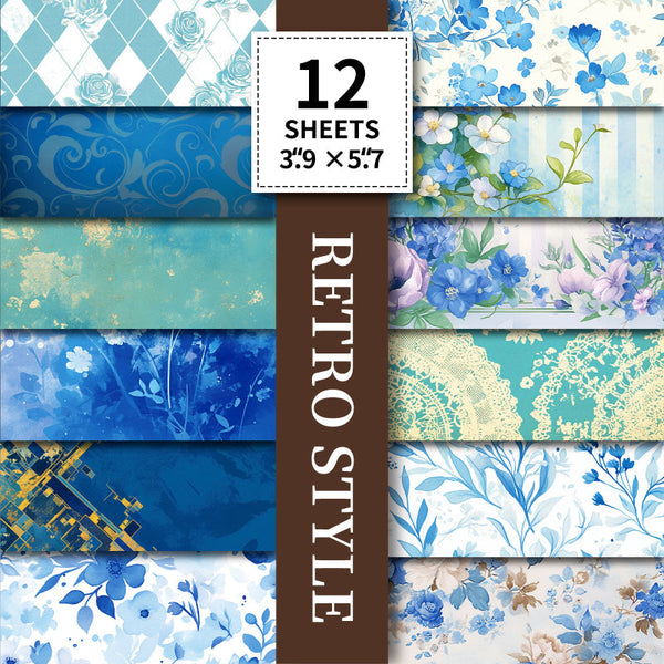 12PCS Retro style material paper