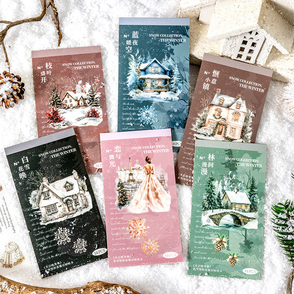 18PCS Winter snow series sticker book