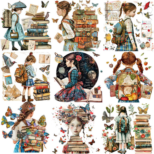 20PCS Books and Girls sticker