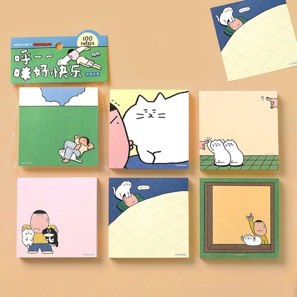 100PCS Funny cat series note paper