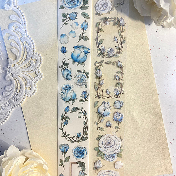 5cm*160cm Fog blue rose Washi/PET Tape