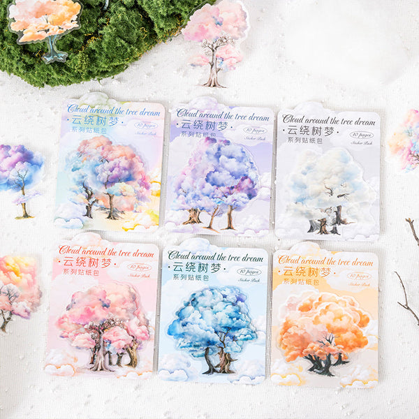 10PCS Cloud around the tree dream series sticker