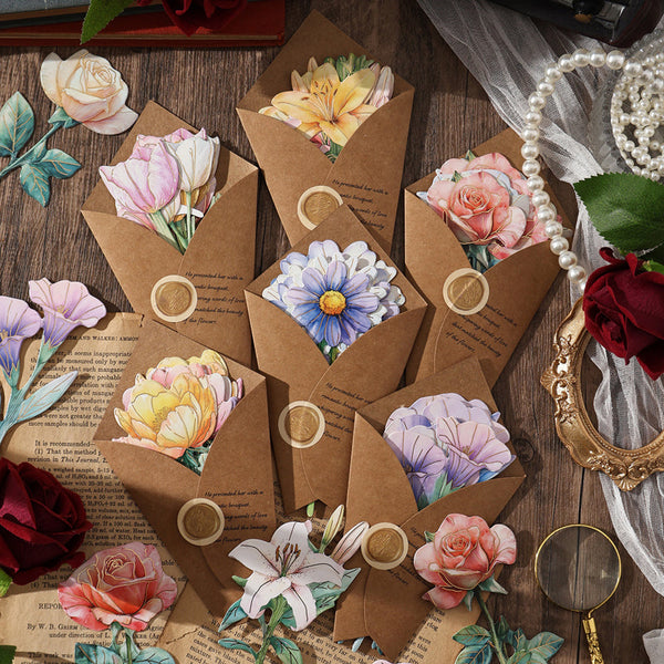 8PCS Flower flavour rings series material paper
